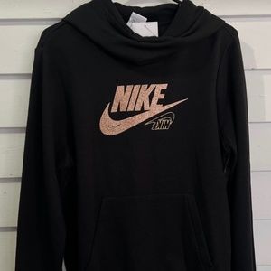 NEW WITH TAGS NIKE Hoodie  Black and rose gold swoosh